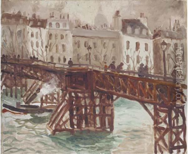 Wooden Bridge On The Seine Oil Painting - Christopher Wood