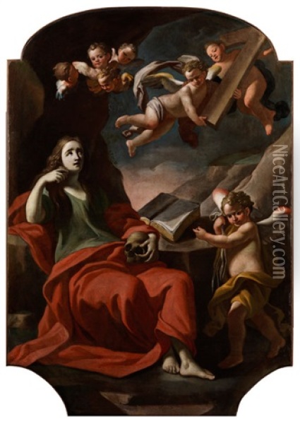 Maddalena Penitente (magdalena Als Busserin( Oil Painting - Lorenzo Pasinelli
