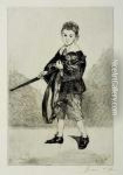 L'enfant A L'epee, Tourne A Gauche Oil Painting - Edouard Manet