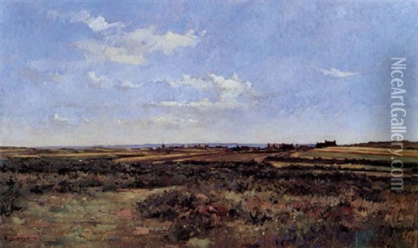 Meadow In Brittany Oil Painting - Pierre Emmanuel Eugene Damoye
