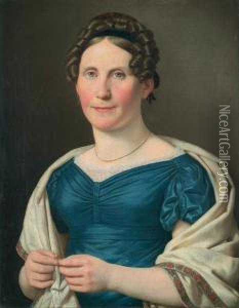 Portrait Of Mrs Wad Oil Painting - Christoffer Wilhelm Eckersberg