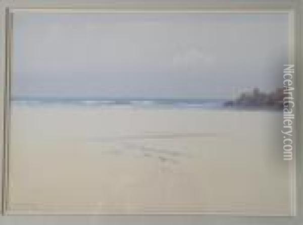 Low Tide,bude Beach Oil Painting - Frederick John Widgery
