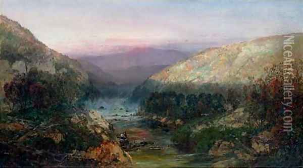 A Mountain Stream in Western Pennsylvania Oil Painting - William Louis Sonntag