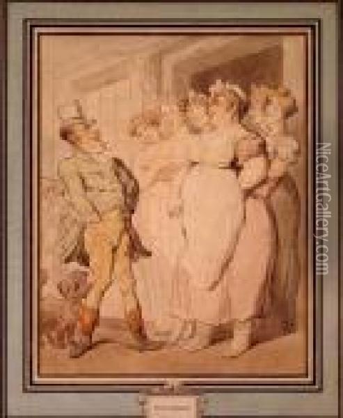 Watercollor On Paper Oil Painting - Thomas Rowlandson