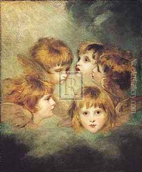 Childs portrait in Different Views Oil Painting - Sir Joshua Reynolds