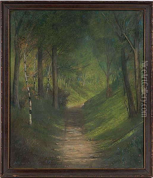 Forest Landscape Oil Painting - John J. Kavanaugh