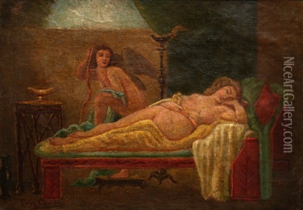 Cupid And Psyche Oil Painting - Leon Francois Comerre