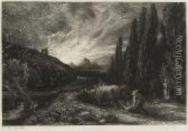 The Early Ploughman Or The Morning Spread Upon The Mountains (lister 9) Oil Painting - Samuel Palmer