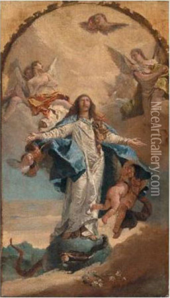 The Assumption Of The Virgin Oil Painting - Giovanni Battista Tiepolo