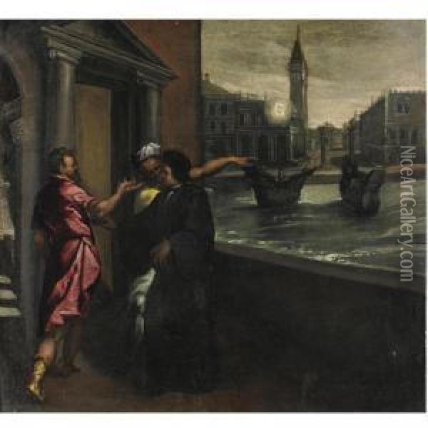 Scena Veneziana, La Piazzetta Sul Fondo Oil Painting - Paolo Fiammingo