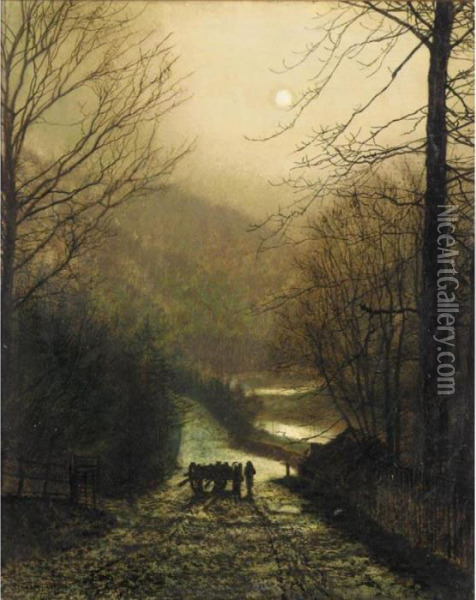 Forge Valley, Near Scarborough Oil Painting - John Atkinson Grimshaw