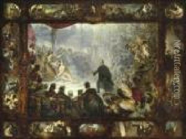 Die Apotheose Des Malers Wilhelm
 Von Kaulbach Oil Painting - Carl Theodor Von Piloty