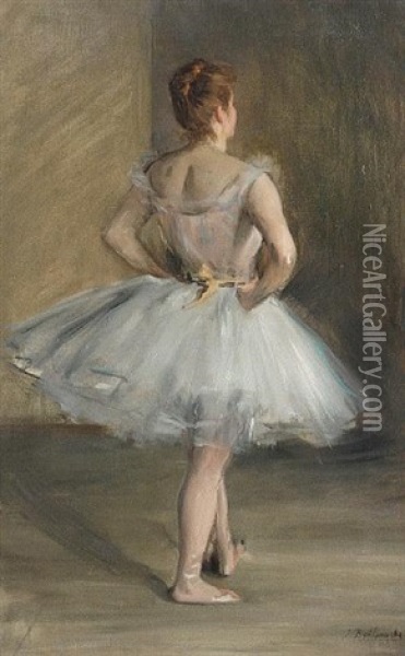 Danseuse, Modelled By Lili Grenier Oil Painting - Albert De Belleroche