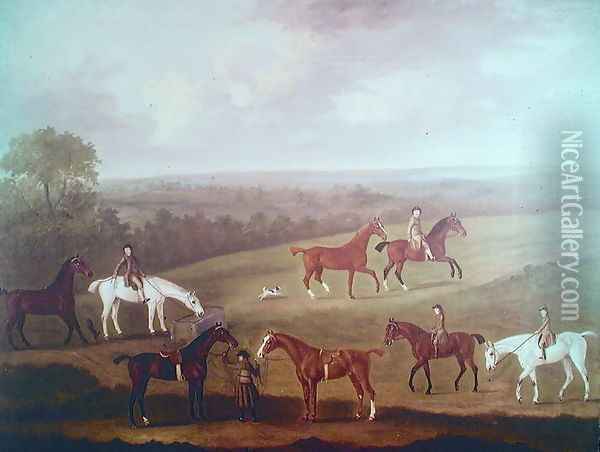 Horses at Exercise Oil Painting - J. Francis Sartorius