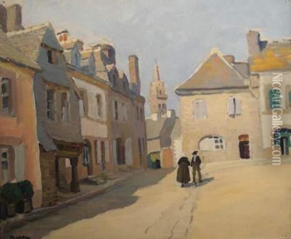Place De Gourin (morbihan) Oil Painting - Marcel Belle