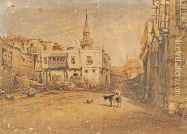 Plac W Suez Oil Painting - Stanislaus von Chlebowski