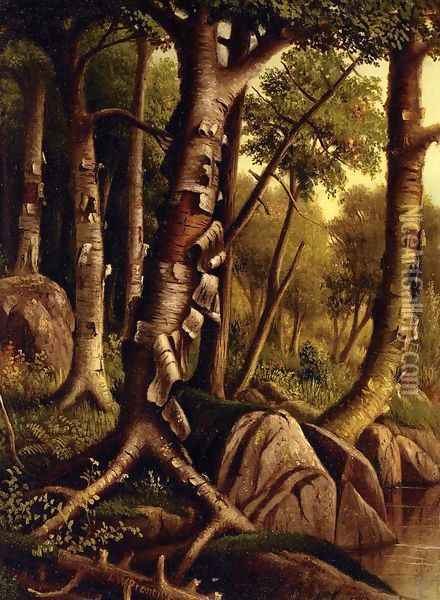 Birch Trees Oil Painting - Levi Wells Prentice