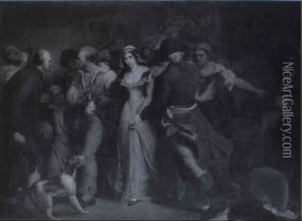 L'arrestation De Charlotte Corday Oil Painting - Ary Scheffer