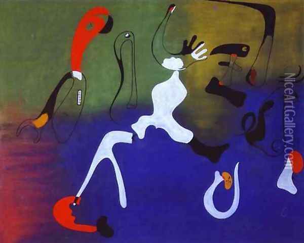 Composition Oil Painting - Joaquin Miro