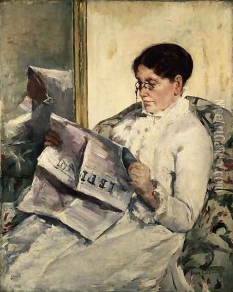 Reading Le Figaro, 1878 Oil Painting - Mary Cassatt