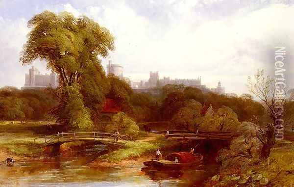 A View Of Windsor Castle Oil Painting - Thomas Creswick