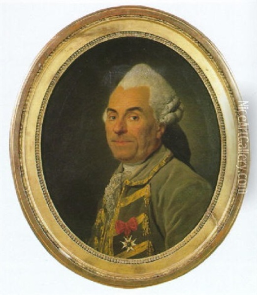 Portrait De Messire Louis Courdoumer, Directeur Du Genie Et Des Fortifications Oil Painting - Joseph-Siffred Duplessis