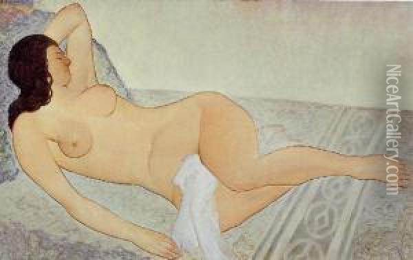 Sleeping Female Nude (betty) Oil Painting - Arnold Aaron Friedman