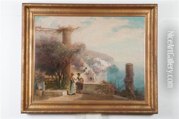 Italian Riviera Oil Painting - Salvatore Petruolo