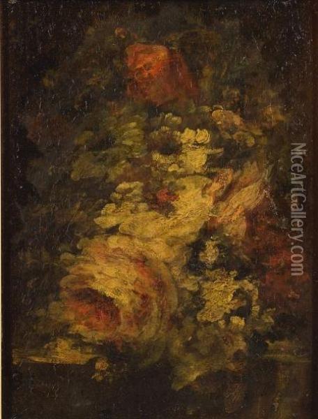Flower Piece Oil Painting - Narcisse-Virgile D Az De La Pena