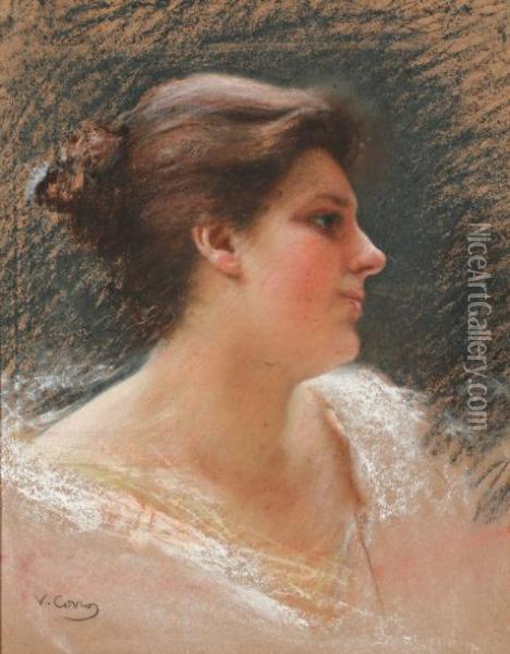 Portrait De Jeune Femme Oil Painting - Vittorio Matteo Corcos
