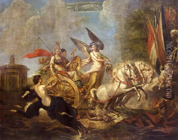 Allegorie De L'accession De Napoleon Bonaparte A L'empire Oil Painting - Georges Rouget