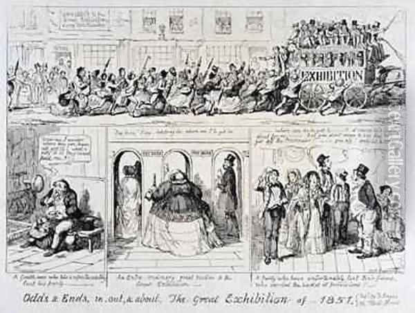 Mayhews Great Exhibition of 1851 Odds and Ends in out and about Oil Painting - George Cruikshank I