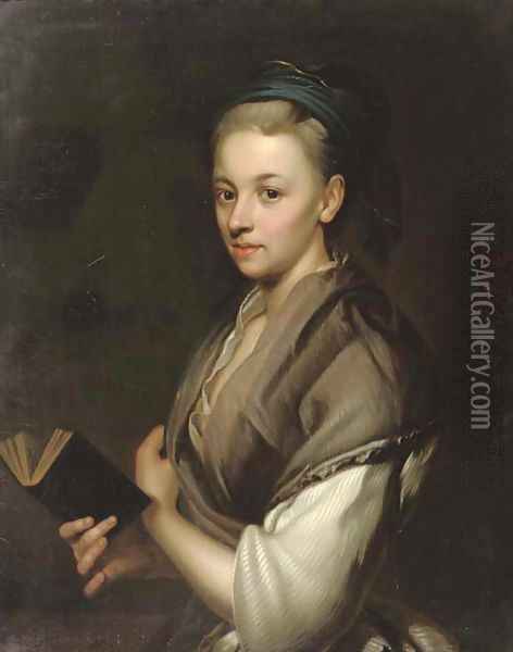 Portrait of Susanna Klaus, the wife of the artist Oil Painting - Johann Kupetzki