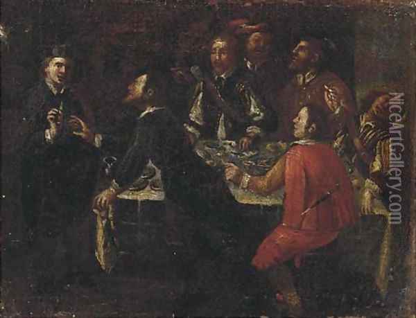 A feast Oil Painting - Jean de Boulogne Valentin
