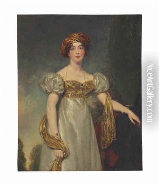 Portrait Of Lady Arundell, Three-quarter Length Oil Painting - Thomas Lawrence