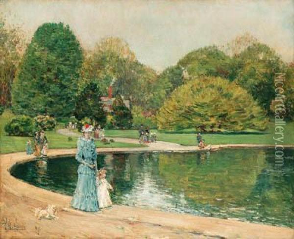 Central Park Oil Painting - Frederick Childe Hassam