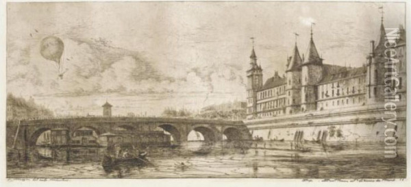 Le Pont-au-change (s. 40) Oil Painting - Charles Meryon