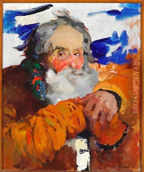A Russian Peasant Oil Painting - Filip Malyavin