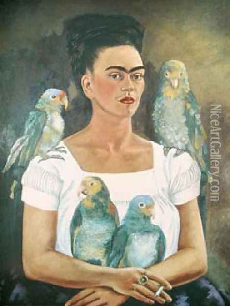 Yo Y Mis Pericos Oil Painting - Frida Kahlo