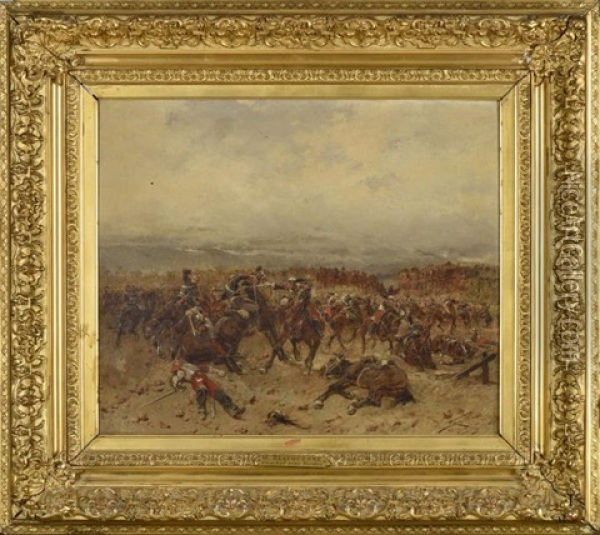 Combat Sous Verdun Oil Painting - Wilfrid Constant Beauquesne