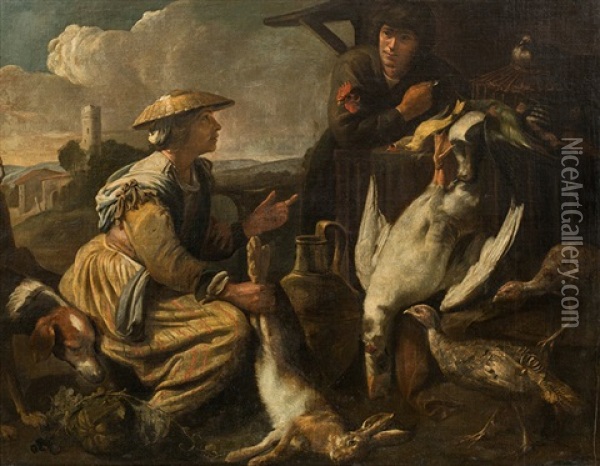 The Poulterer Oil Painting - Giacomo Legi