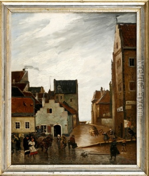 Regenwetter Oil Painting - Louis Kolitz