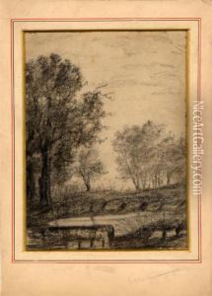 Landschaft Mit Teich Und Baumen Oil Painting - Anthonie Waterloo