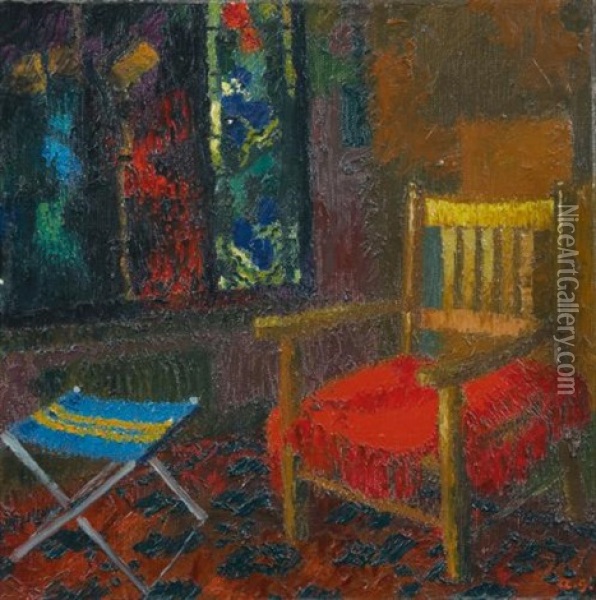 Im Atelier Iii (in The Studio Iii) Oil Painting - Augusto Giacometti
