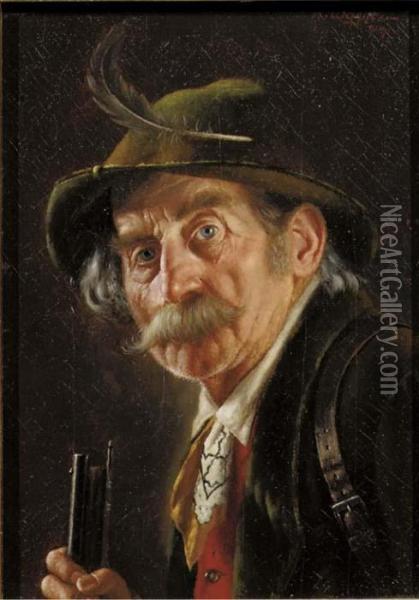 Jager Mit Buchse Oil Painting - Albert Wagner