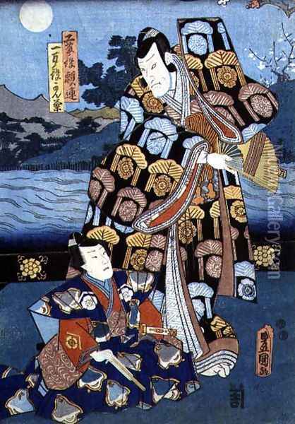 The Actor Soki Sanjuro as Kudo Yoritsura, 1859 Oil Painting - Toyokuni