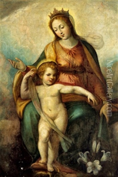 Madonna Con Bambino Oil Painting - Fabrizio Santafede