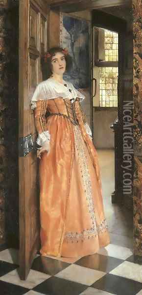 At the Doorway Oil Painting - Laura Theresa Epps Alma-Tadema