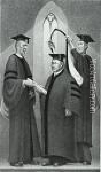 ''honorary Degree'' Oil Painting - Grant Wood