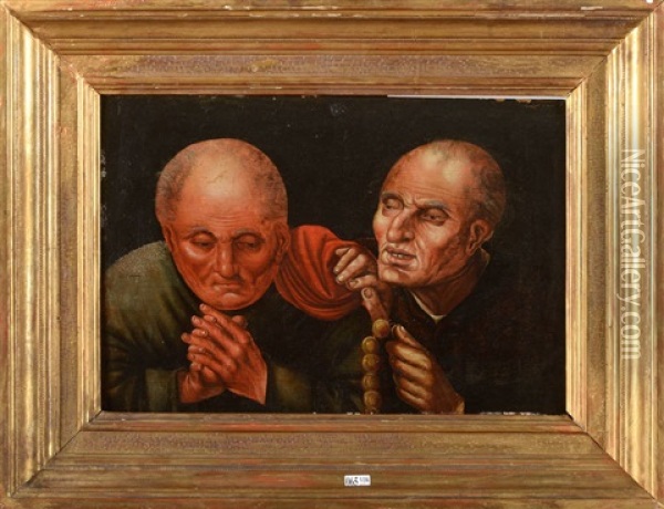 Les Moines Hypocrites Oil Painting - Jan Mathys Metsys (Massys) the Younger
